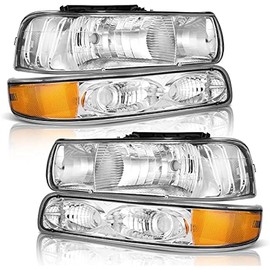 for 99-02 Chevy Silverado 1500 2500;for 01-02 Silverado 1500HD/2500HD/3500HD etc Headlights+Bumper Parking Turn Signal Marker Light 4PCS