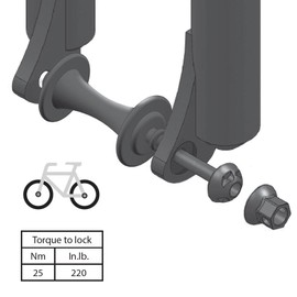 Pinhead P1.5 M12 Through Axle Wheel Lock, Black, 124mm