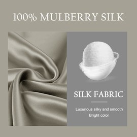 OLESILK 100% Mulberry Silk-Pillow-Cases 2 Pack for Hair and Skin, Real Silk-Pillowcase with Hidden Zipper, Both Sides Natursl Pure Silk, Taupe, Standard 20''×26''