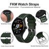 WOCCI 20mm Rally Watch Band, FKM Rubber Strap, Quick Release,