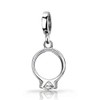 Anillo de compromiso de plata de ley 925 con circonita