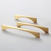 Myxekllo 4 Pack Cabinet Drawer Pulls, Brushed Gold Bridge Shape