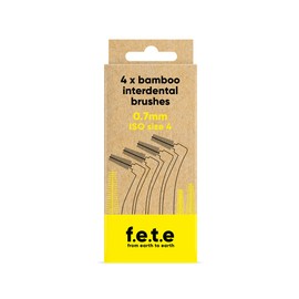 f.e.t.e | Yellow ISO Size 4-0.70mm Bamboo Interdental Brush | Biodegradable & Compostable Handle | Recyclable Soft Bristles | Sustainable | Vegan