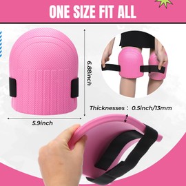 WinnerWhy Gardening Knee Pads for Women and Men Lightweight Waterproof Foam Knee Pads for Gardening and Housework with Adjustable Hook'n'Loop Straps(Pink)