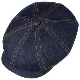 Stetson Hatteras Sustainable Jeans Flat Cap - Denim Style - Sustainable Peaked Cap with Contrast Stitching - Made in the EU - Men - Spring/Summer, denim