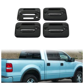 HECASA 4 Door Handle Covers Compatible with 2004-2014 Ford F150 F-150 4 Door with Key Pad Cutout Black