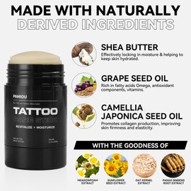 Pamiou Tattoo Aftercare Tattoo Butter Balm, On The Go Tattoo Care Stick, Portable Balm For Color Enhancement, Brightener & Moisturizer With Naturally Derived Ingredients - 2.11 oz