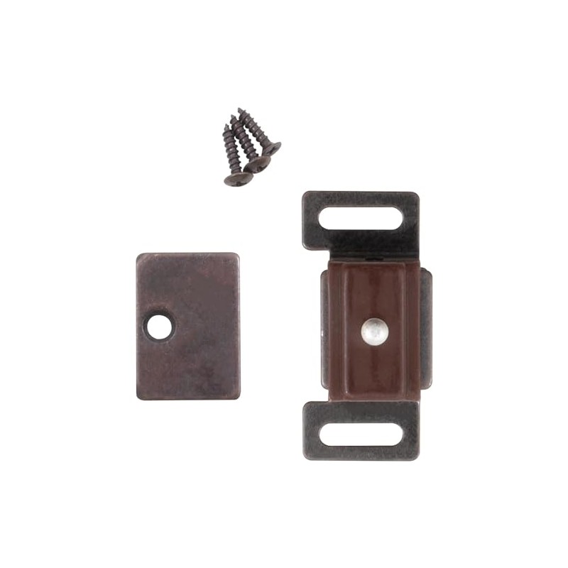 Stone Harbor Hardware Magnetic Catch, Double Magnet, Dark Brown