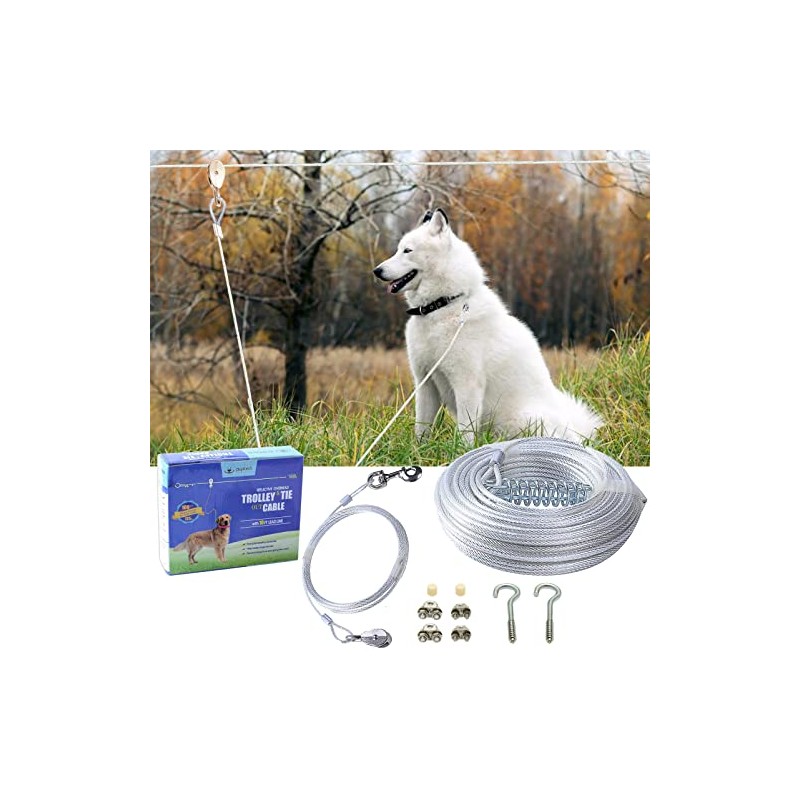 PUPTECK Reflective Dog Run Cable - 100 ft Heavy Weight