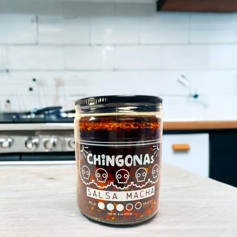 CHiNGONAs Salsa Macha (2-Pack) - Gourmet Mexican Oil-based Chili Crunch