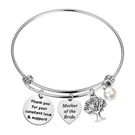PLITI Mother Of The Bride Bracelet For Mother In Law Thank You For Your Constant Love And Support Wedding Jewelry From Bride (mother bride bgU)