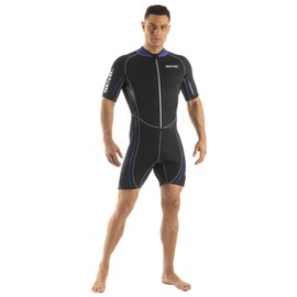 SEAC M.Corto Trendy Man 2.5mm Neoprene Shorty Wetsuit with Front Zip for Water Sports, X-Large