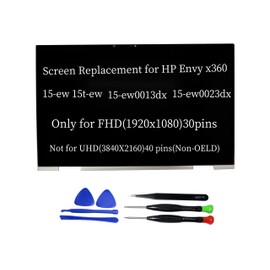 Replacement for HP Envy x360 15-ew 15t-ew 15-ew0013dx 15-ew0023dx 15.6" FHD LCD Display Touch Screen Assembly Bezel with Board Silver Only for FHD(1920x1080) 30pins(Non-OELD)