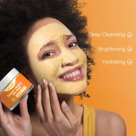Turmeric and Vitamin C Clay Mask for Face Pore Clearing, Hydrating, Moisturizing Clay Mask, Face Mask Skin Care for All Skin Types, 150 g / 5.29 oz