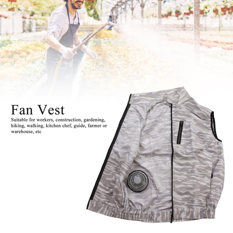 Summer Cooling Fan Vest USB Detachable White Fan Air Conditioning