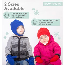Brook + Bay Toddler Hat & Glove Set - Toddler Mittens & Winter Hat - Baby Fleece Hat for Infant Kids Set 2-3 years old - Navy