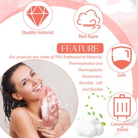 Karenhi Honeycomb Exfoliating Scrubber Set, Honeycomb Face and Body Scrubber Include Spa Bath Mitt Honeycomb Exfoliating Glove for Body Shower, Face Exfoliator Scrubber Sponge, Quick Drying (Pink)