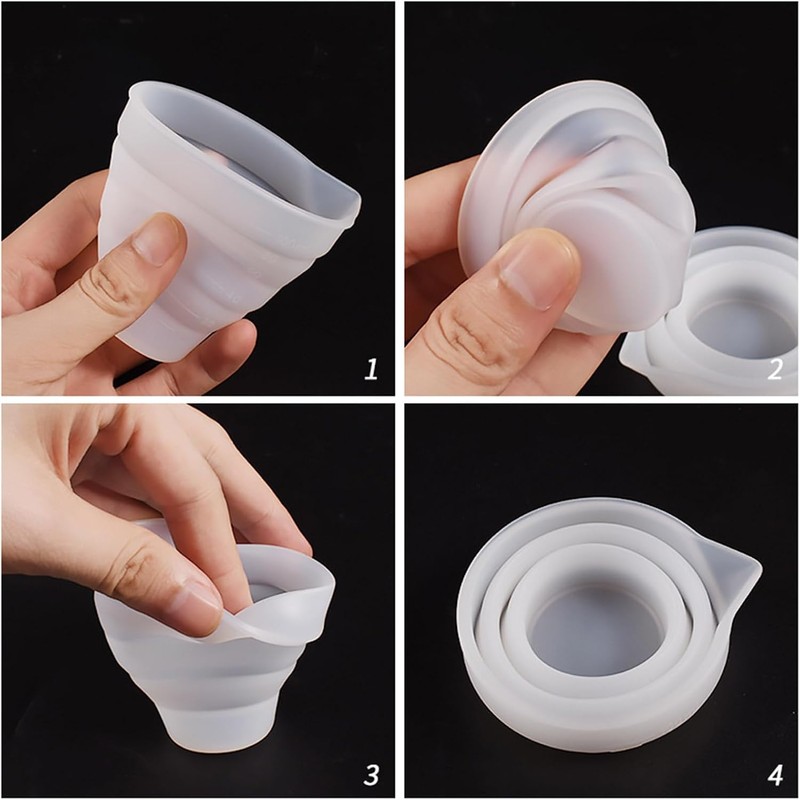 Taza medidora plegable de silicona para taza medidora plegable de