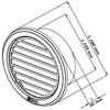 Haco Stainless Steel Circular Air Vent Grille Cover, 150mm, Brushed