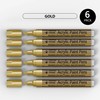 Gold Acrylic Paint Marker Pens - 2-3mm Medium Tip, 6