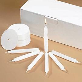 Church Service Ceremony Vigil Devotional Unscented 1/2 x 4 1/4" White Candle with Drip Protector - 50 per Box