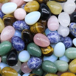 BOGEEL Pack of 20 Natural Mineral Stones Crystal Assortments Eggs Eggs Healing Crystals Set Gemstones Statue Home Decor Easter Eggs