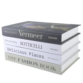 PTShadow 4 Pieces Folding Decorative Books for Home Decor, Black and White Bookshelf Decorations, Library Decorations, Coffee Table Decorations for Home Sweet Stacking Books