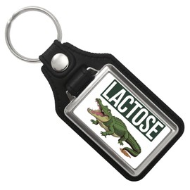 speecheese Crocodile Lactose Keyring with Faux Leather Pendant for People with Humour Funny Saying - Funny Keyring for Animal Lovers, multicoloured