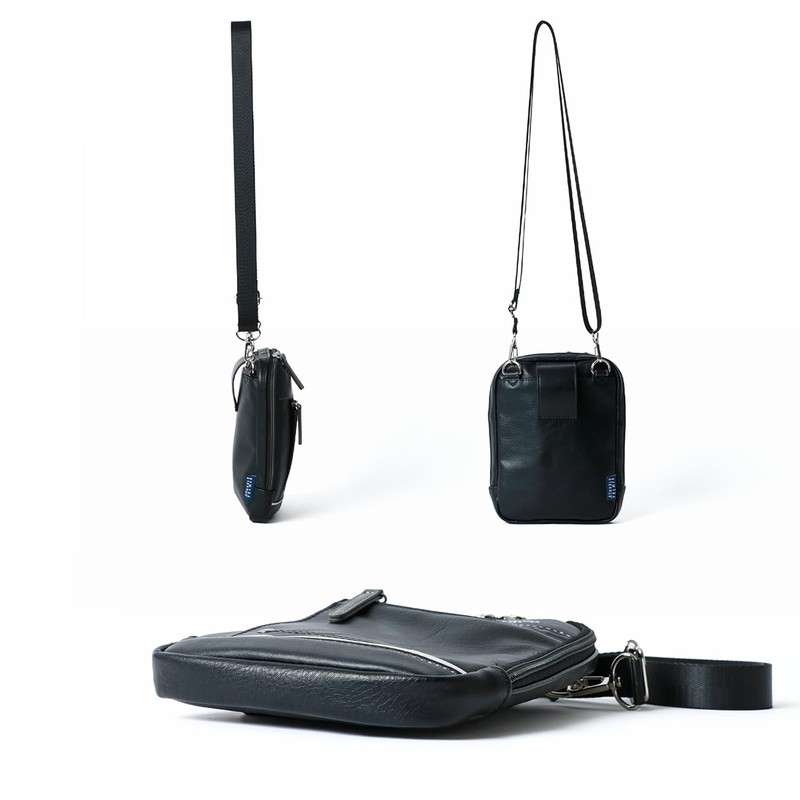 Arnold Palmer Shoulder Bag, Faux Leather, Shadow, Mini Shoulder, Black