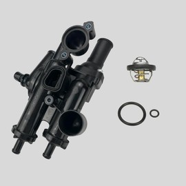 Engine Coolant Thermostat Housing Assembly with Sensor 68003582AB for Dodge, Chrysler, Jeep - Journey 2009-2020, Avenger 09-2014, Compass Patriot 2007-2017, Caliber, Sebring, 200 - DOHC 4Cyl 2.4L 2.0L