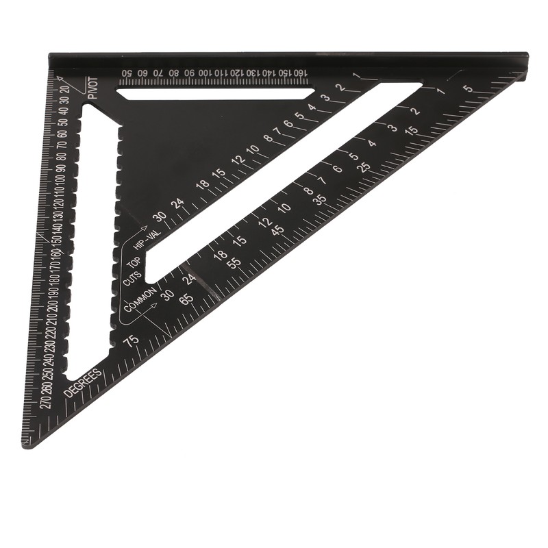 12 Inch Rafter Square Aluminum Alloy Metric Triangle Ruler Double
