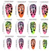 24 Pcs Rainbow Gradient Press on Nails Leopard Print Acrylic