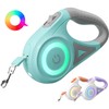 YUHAFO Large Dogs, Small Dogs, Medium Dogs, Telescopic Leash for Dogs (LED Light and Light Ring Included) 16.4 ft (5 m), Green