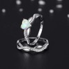 VIKI LYNN Synthetic Opal Ring Women's Engagement Ring 925 Sterling