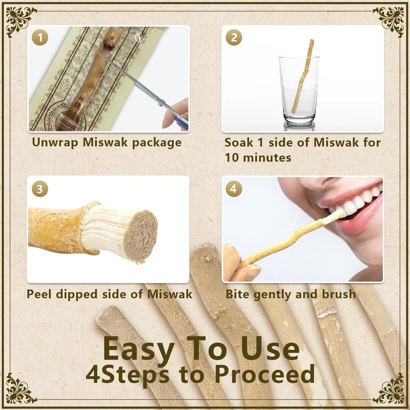 Miswak Sticks for Teeth Pack of 12 - Vacuum Sealed