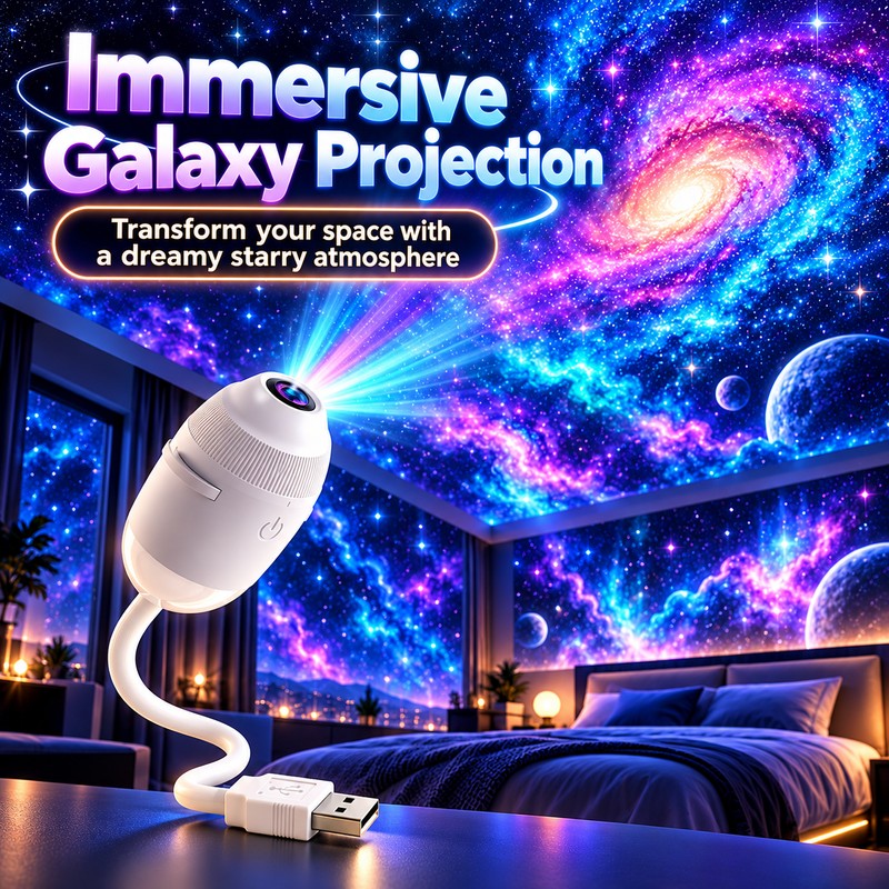 2 in 1 Galaxy Star Projector, Night Light for Ambient