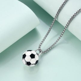 Rnivida Soccer Ball Jewelry Gifts Engraved Christian Bible Verse,Soccer Pendant Necklace to Hold Photos Inside for Men and Women,Isaiah 41:10