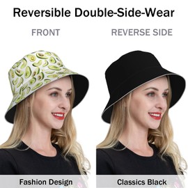 BLUBLU Double-Side-Wear Bucket Hat for Women Men Unisex Reversible Outdoor Sun Cap Packable Fisherman Hat Headwear - Paisley Pink