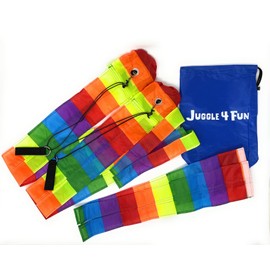 Infinity Long Tail Poi (with Replacement Short Tail Bag) JUGGLE 4 FUN (Rainbow)