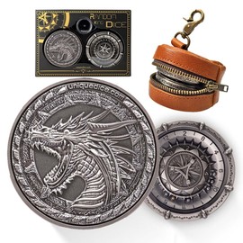 Random King Dice Spinner Dice Roulette Metal DND Dice Set 7-in-2 Dual-Spin Wheels Dice Set Unique Dice Pocket D20 Fidget Dice for Dungeons and Dragons DND Gifts- Dice King Random