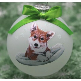 D523 Hand-made Christmas Ornament dog - Pembroke Welsh Corgi cute laying pillow