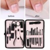 16pcs Stainless Steel Nail Clipper Eyebrow Scissors Pedicure Knife Manicure