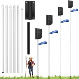 Yaocom 18 FT Telescoping Aluminum Purple Martin Bat House Pole, Bat House Kit with Ground Socket, Adjustable Heavy Duty 5-Section Pole, Bird Feeder Accessories for Outdoors (Silver)