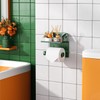 Tindbea Toilet Paper Holder with Shelf Adhesive or Screw Wall