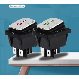 Switian KCD4 Metal Waterproof Mini Switch 2 Pieces with LED Indicator SPST ON-OFF Switch 4-Pin 16A 250VAC (Red/Green) IP65 for Electrical Appliances
