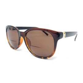 Incredible Bargains The Paris Bifocal Reading Sunglasses Round Butterfly Sun Readers for Women + 1.50 Brown Tortoise with Amber