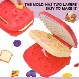 OTONOPI Dough Play Set Colour Dough Sets for Kids Kitchen Creations Waffle Maker Food Cooking Reusable Clay and Accessories Tools Kits Playset Gifts Toys Art Craft Party Pack of 32pcs
