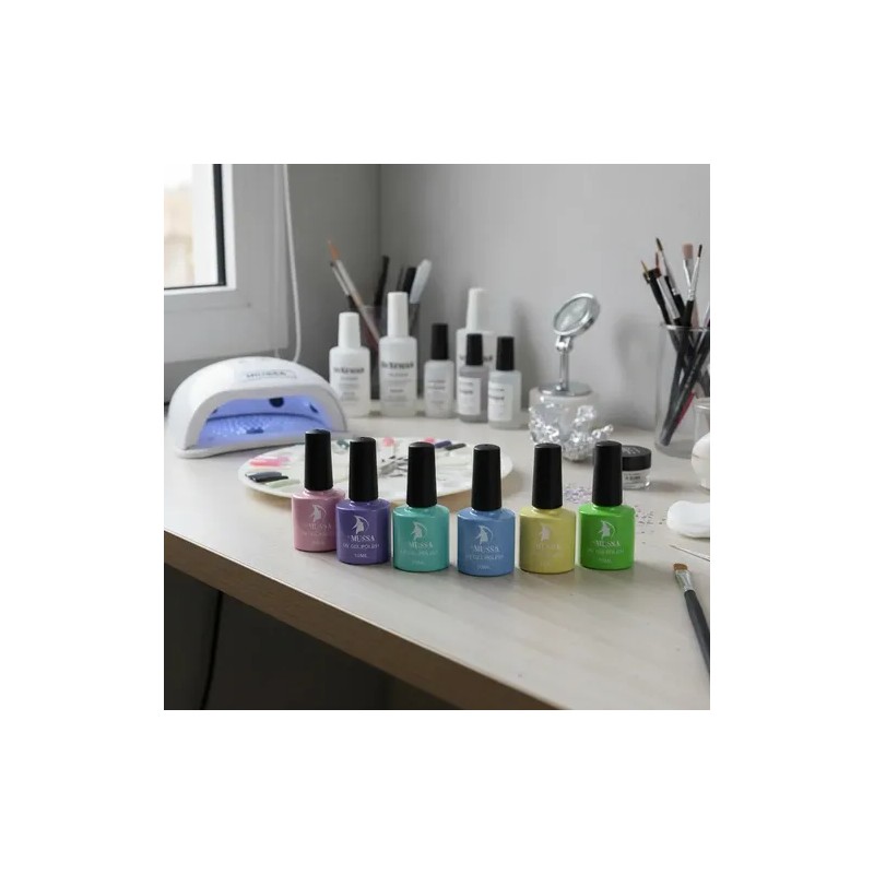 Gel Semipermantente Marca Mussa Gama 6 Piezas Para Uñas