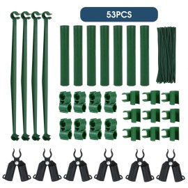 Nanopretty Adjustable Garden Stakes Connectors, Plastic Plant Trellis Clips for 0.43 inc...