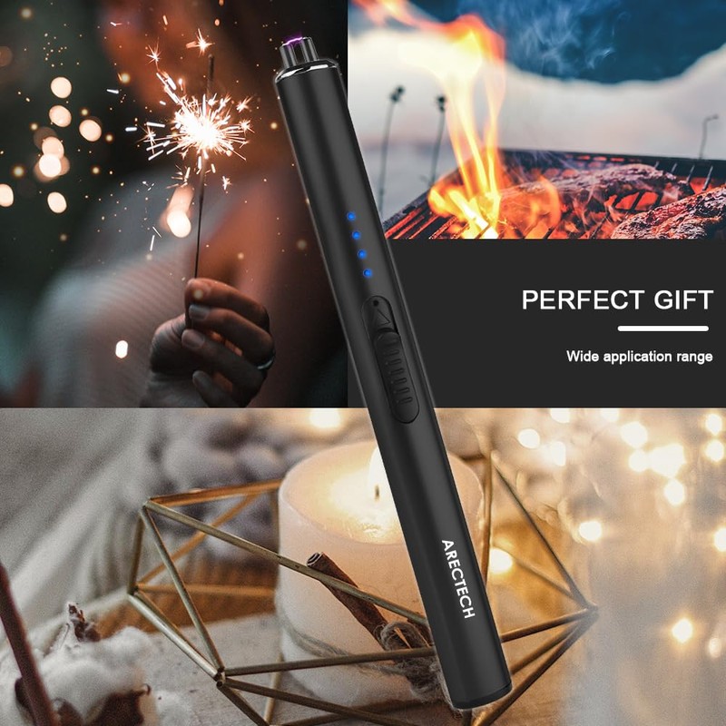 ARECTECH Electric Candle Lighter Rechargeable Lighter Arc Plasma Lighters for